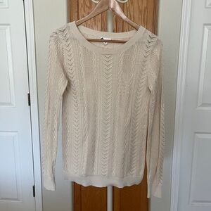 BP Cream 100% Cotton Knit Crochet Sweater